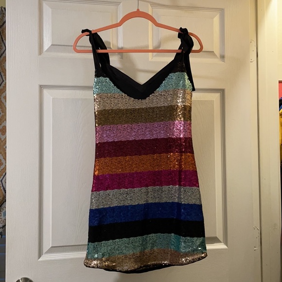 Multi colored sequin party dress - Picture 2 of 5